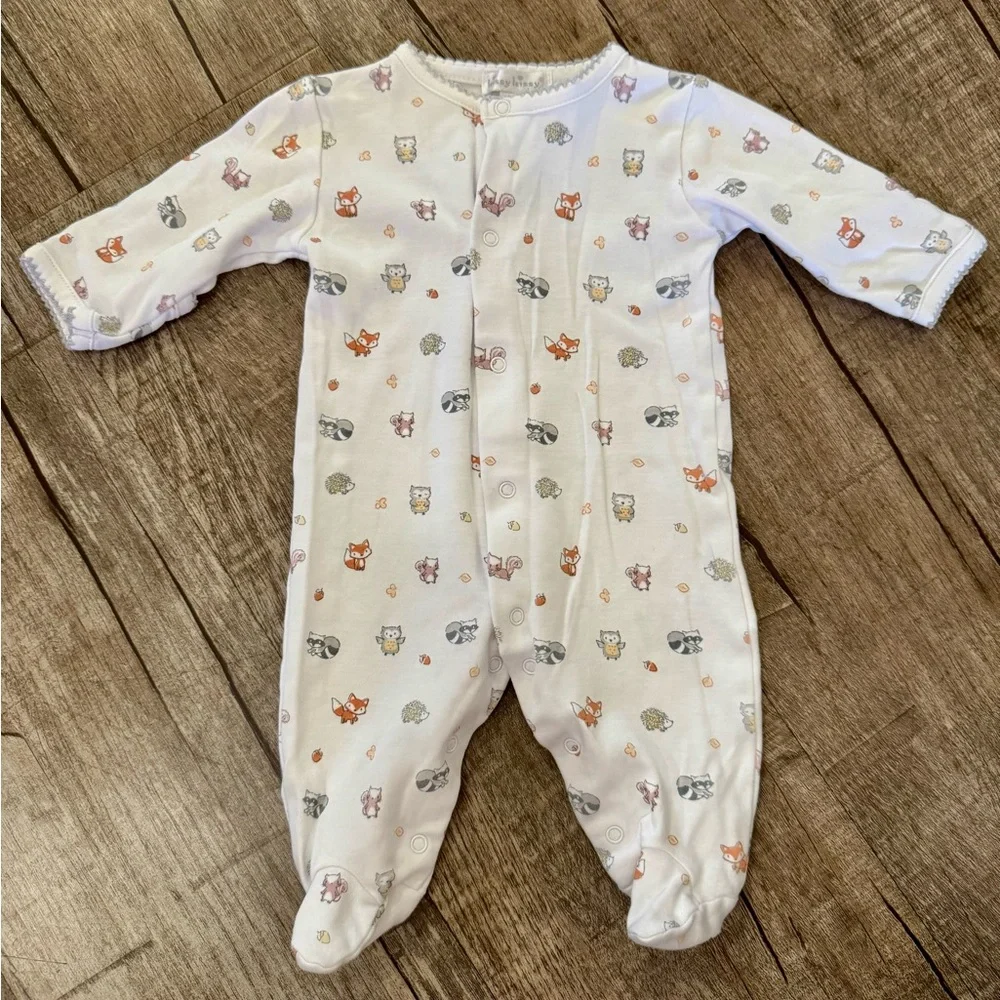 Newborn Kissy Kissy Pima‎ Cotton Footie Woodland Animal Prin